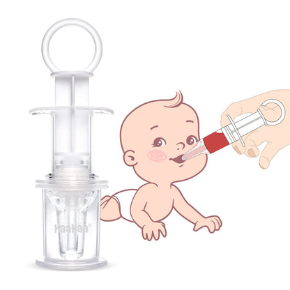 haakaa Baby Oral Feeding Syringe Pacifier Liquid Medicine Dispenser with Oral Syringe Infant Baby Oral Syringe & Dispenser Newborn Baby Syringe Feeder 1 Count (Pack of 1)