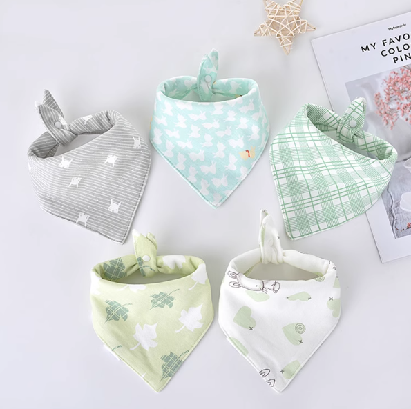 Triangle Baby Scarf for Drooling and Teething