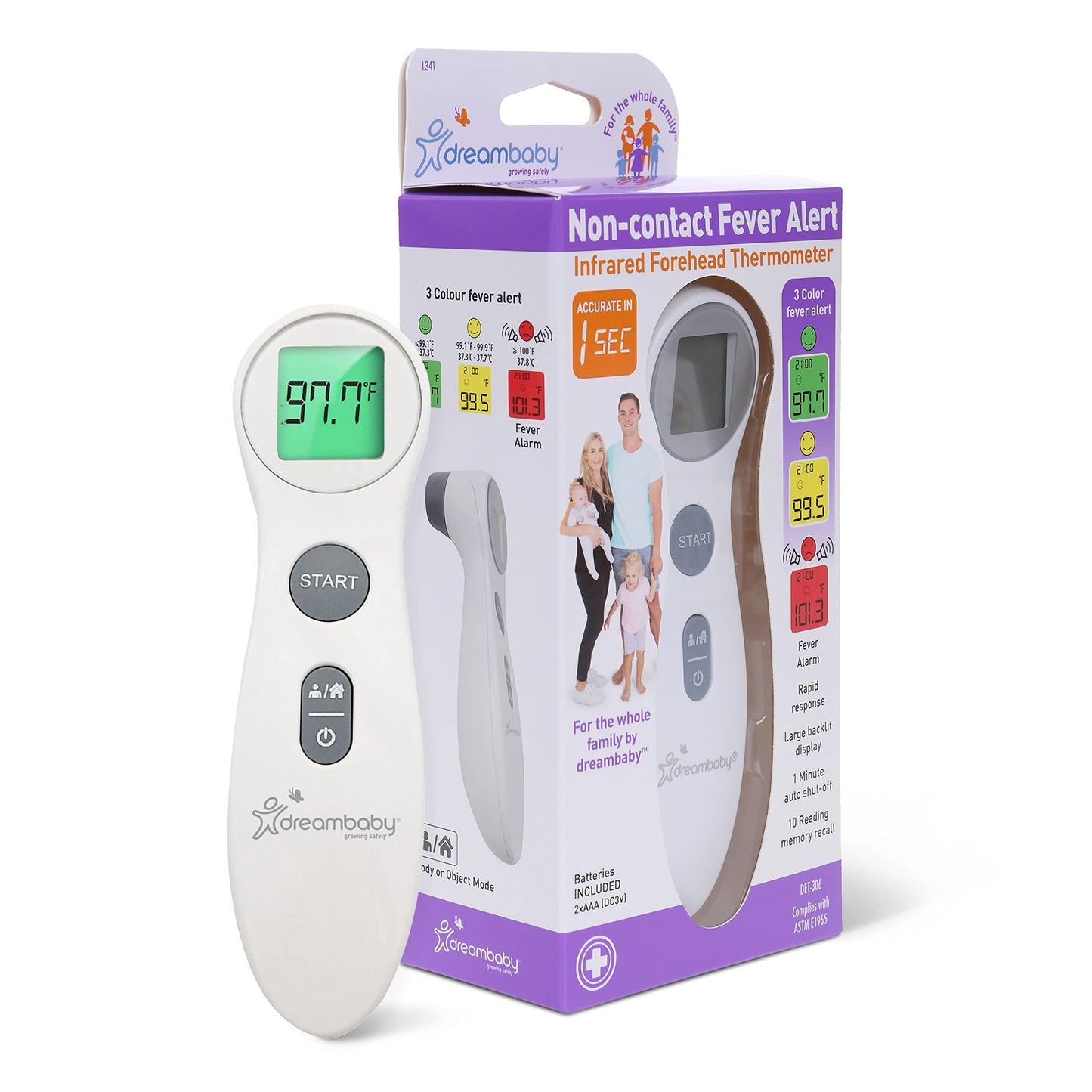 No-Contact Forehead Thermometer with Fever Alert